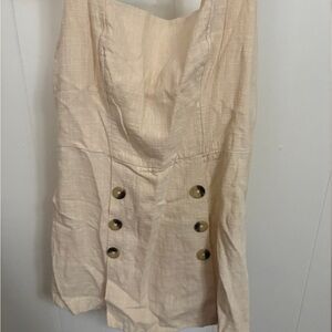 Urban Outfitters Cream Button-Accent Mini Skirt